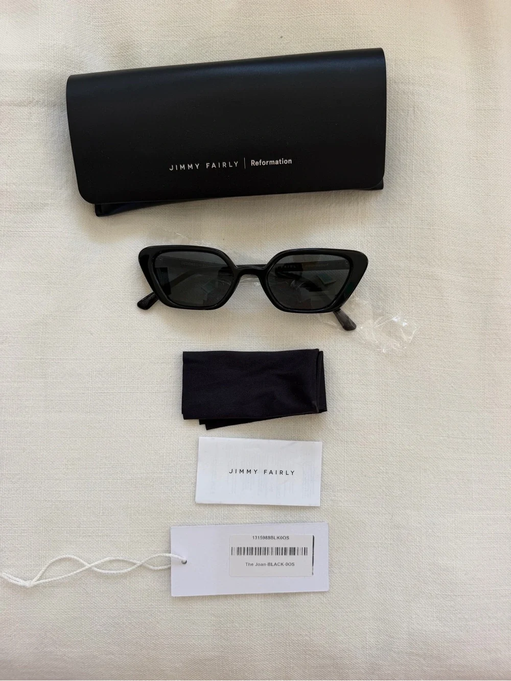 Reformation x Jimmy Fairly The Joan Black Cat-Eye Sunglasses with Grey  Lenses